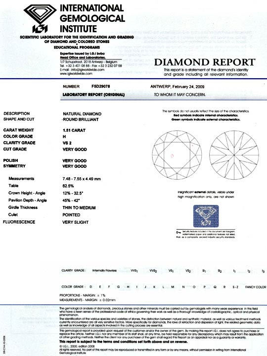 Foto 9 - Diamant 1,51ct Brillant IGI Wesselton VS2 VG VG Diamond, D5074