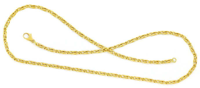 Foto 1 - Massive Tigerauge Figaro Halskette in 55cm 14K Gelbgold, K3121