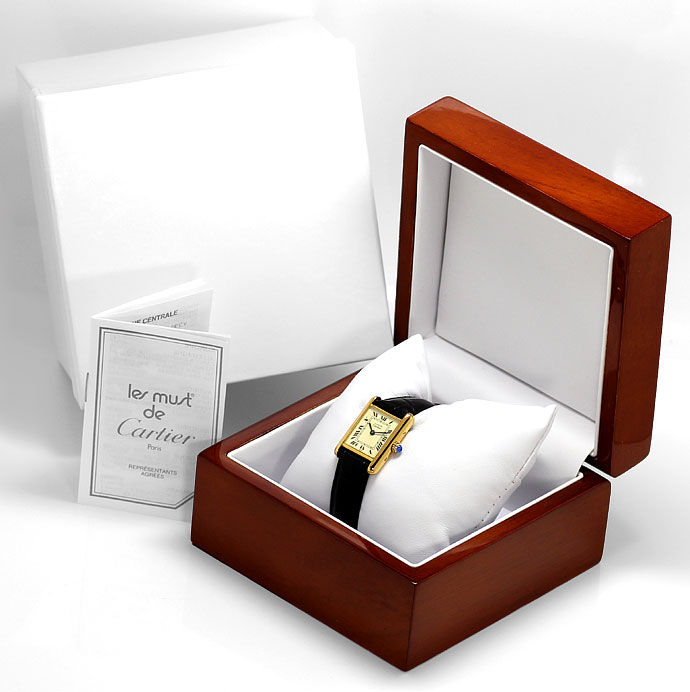Foto 4 - Must de Cartier Vermeil Damen Uhr, 925 Silber vergoldet, U1635