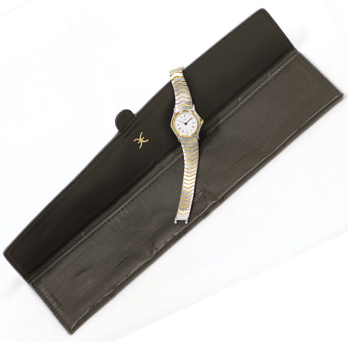 Foto 6 - Ebel Mini Classic Stahlgold Wellenband Damen-Armbanduhr, U2225